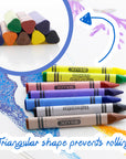 8 Color Premium Jumbo Triangle Crayons