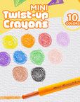 10 Color Mini Twist-Up Propelling Crayons