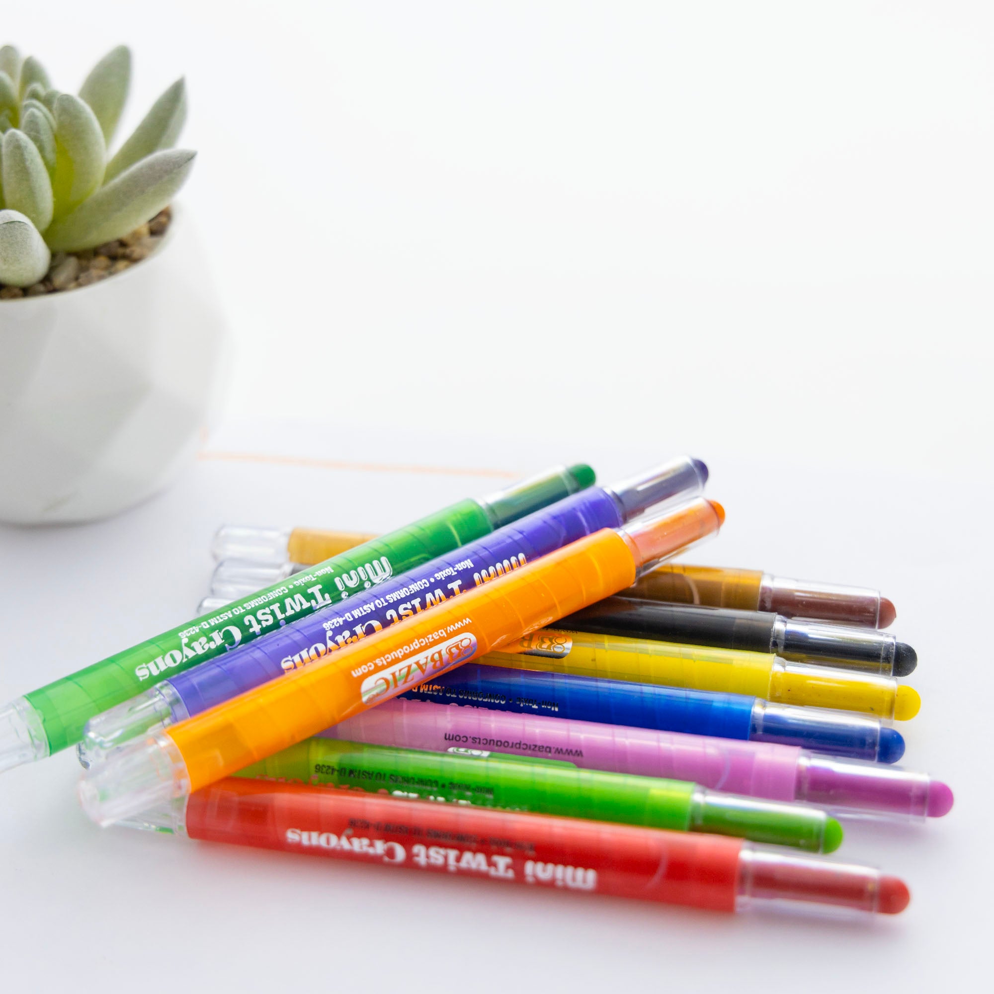 10 Color Mini Twist-Up Propelling Crayons