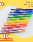10 Color Mini Twist-Up Propelling Crayons
