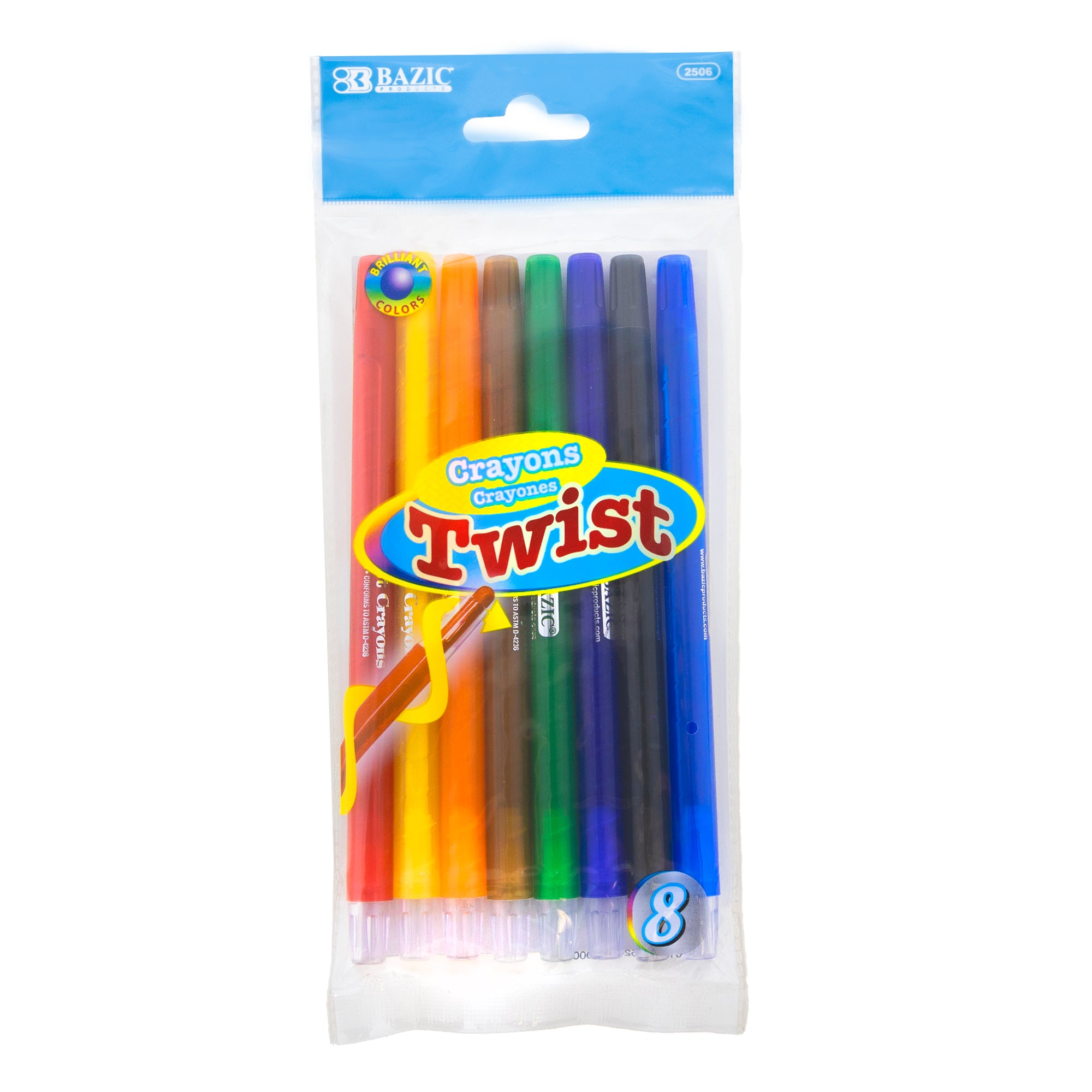 8 Color Twist-Up Propelling Crayons