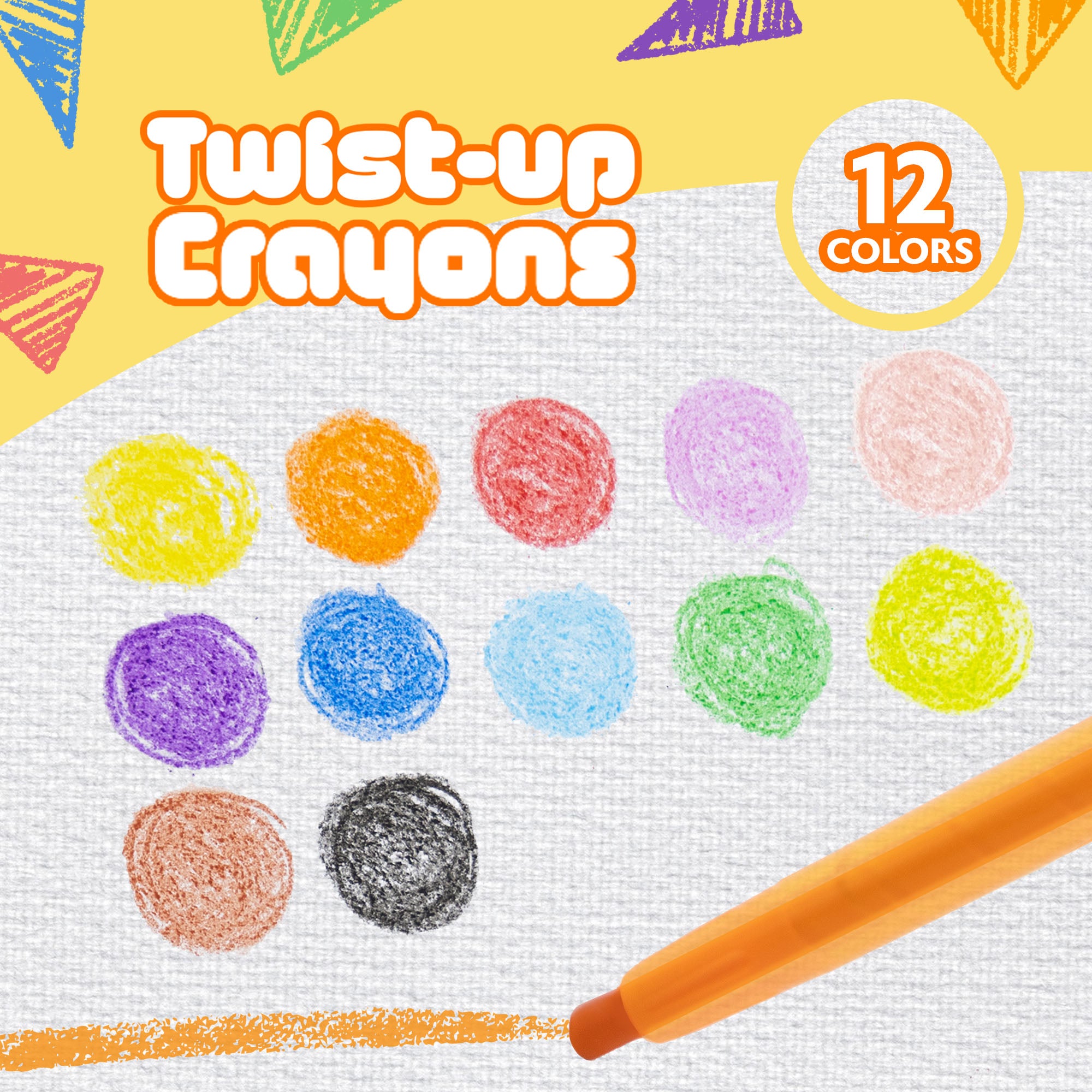 12 Color Twist-Up Propelling Crayons