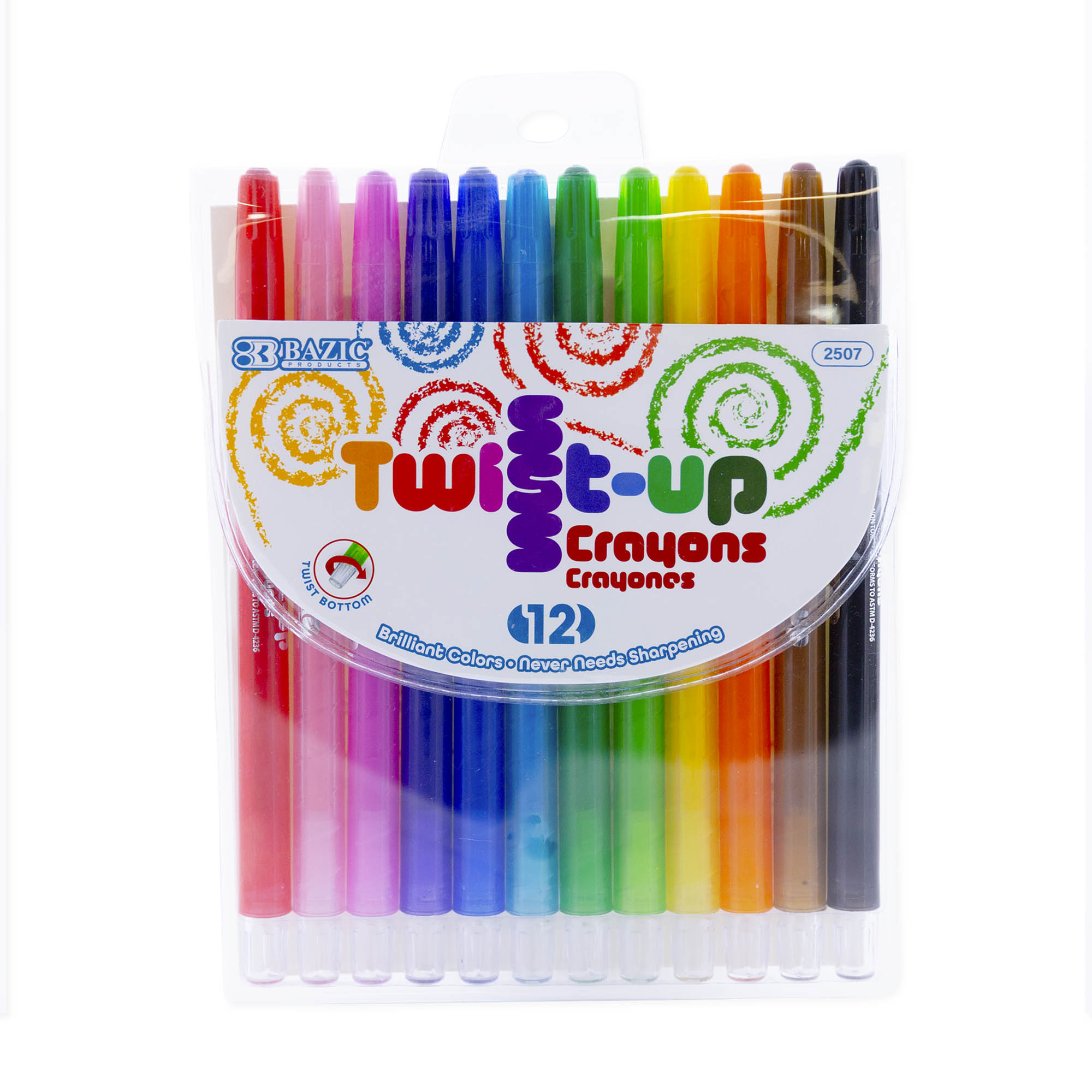 12 Color Twist-Up Propelling Crayons