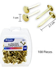 1" Brass-Plated Fasteners (100/Pack)