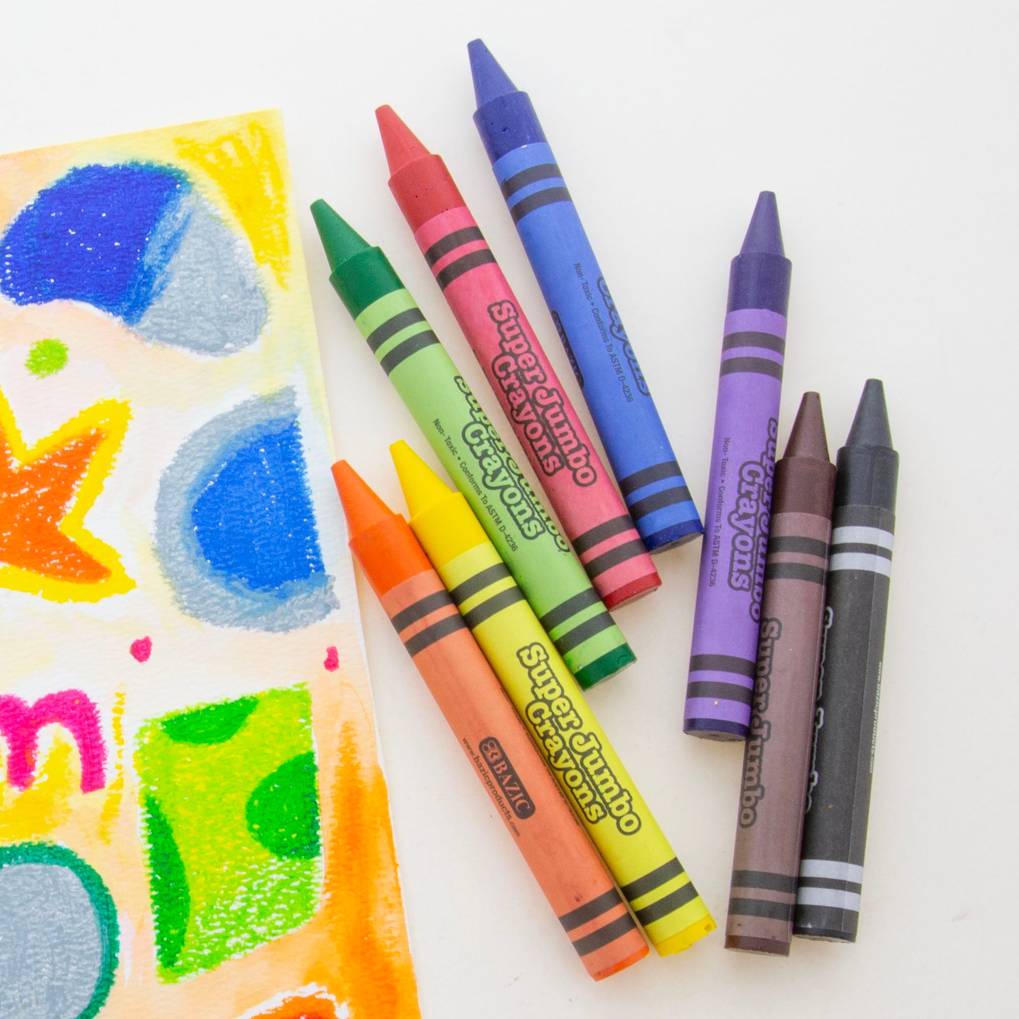 8 Color Premium Super Jumbo Crayons