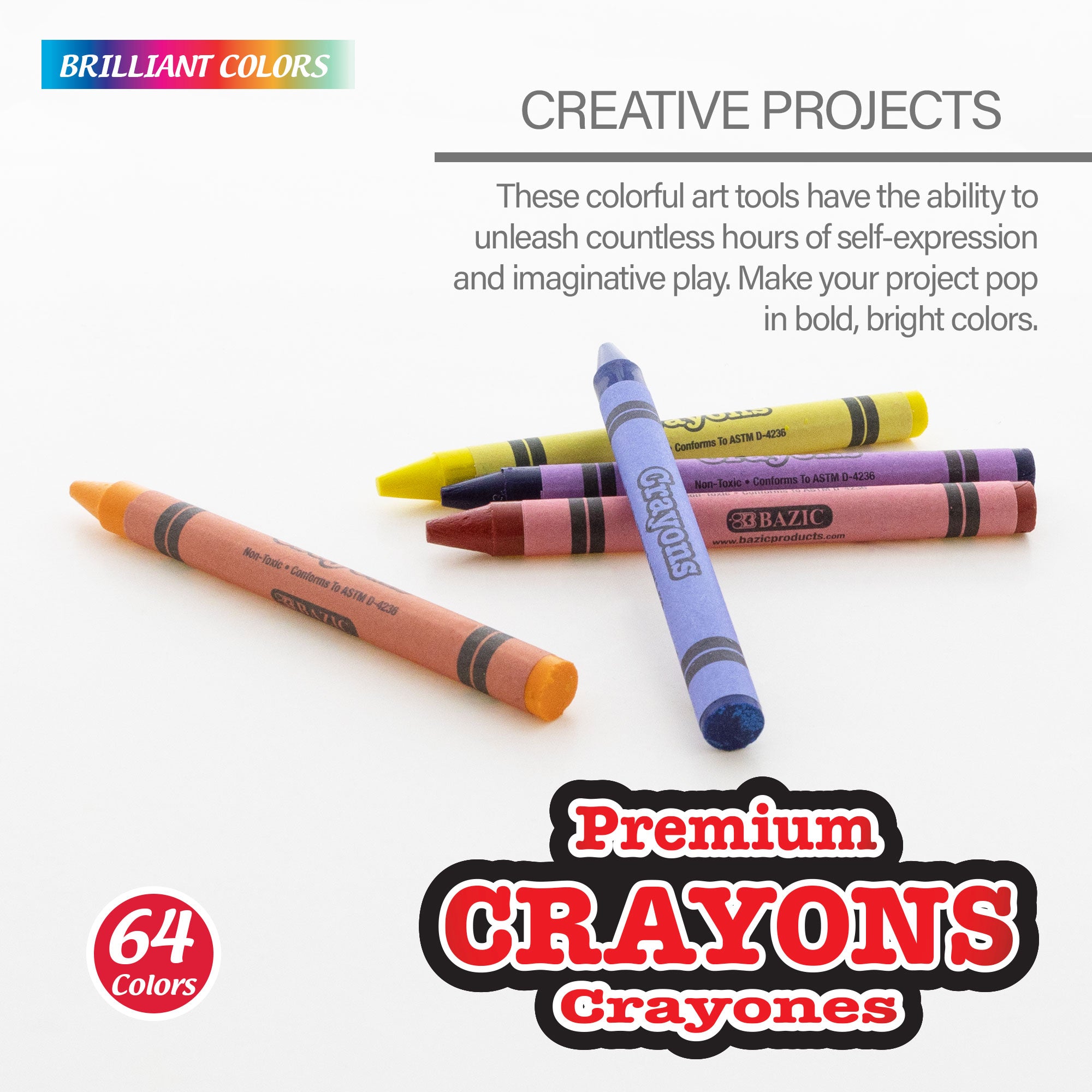 64 ct. Premium Crayons w/sharpener