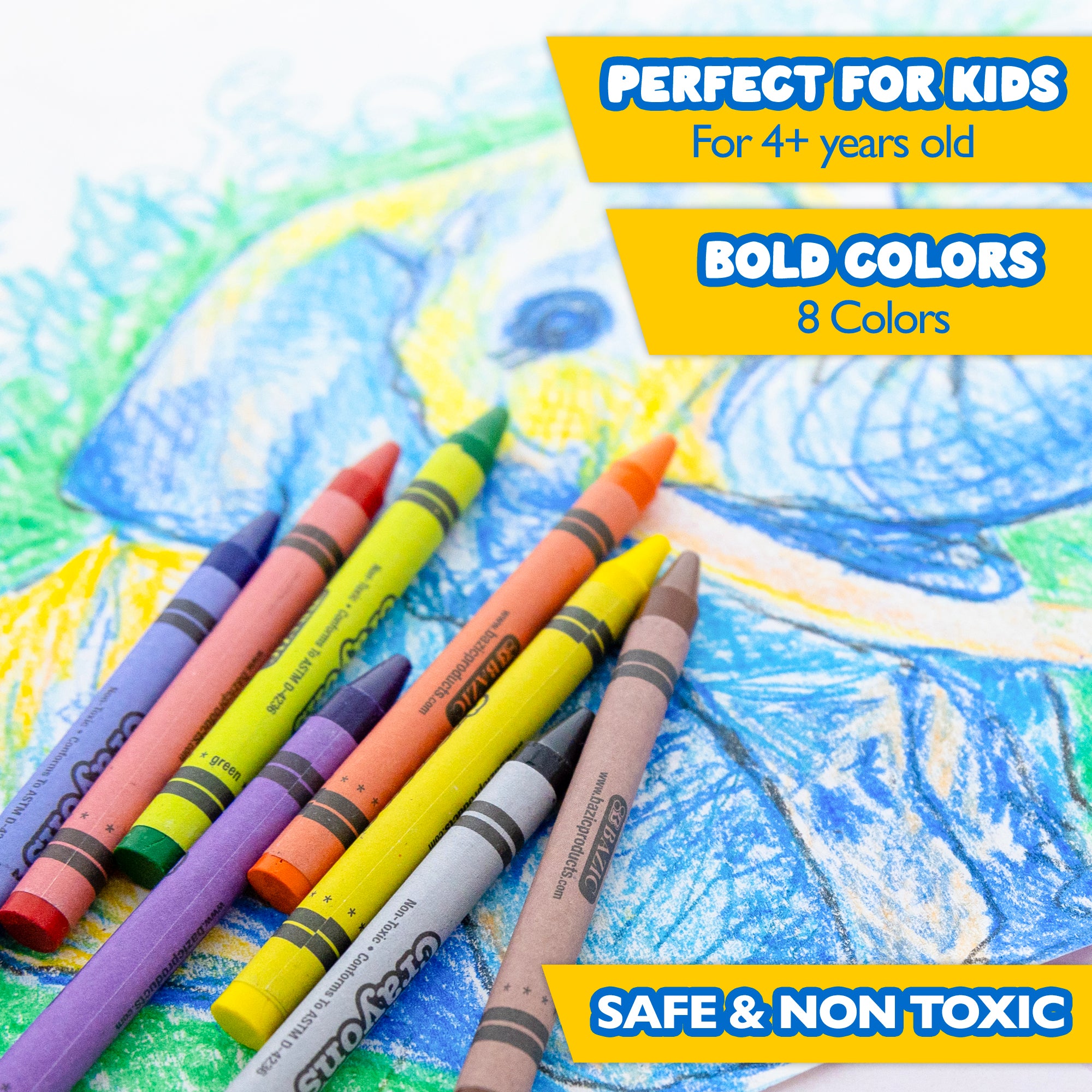8 Color Premium Crayons