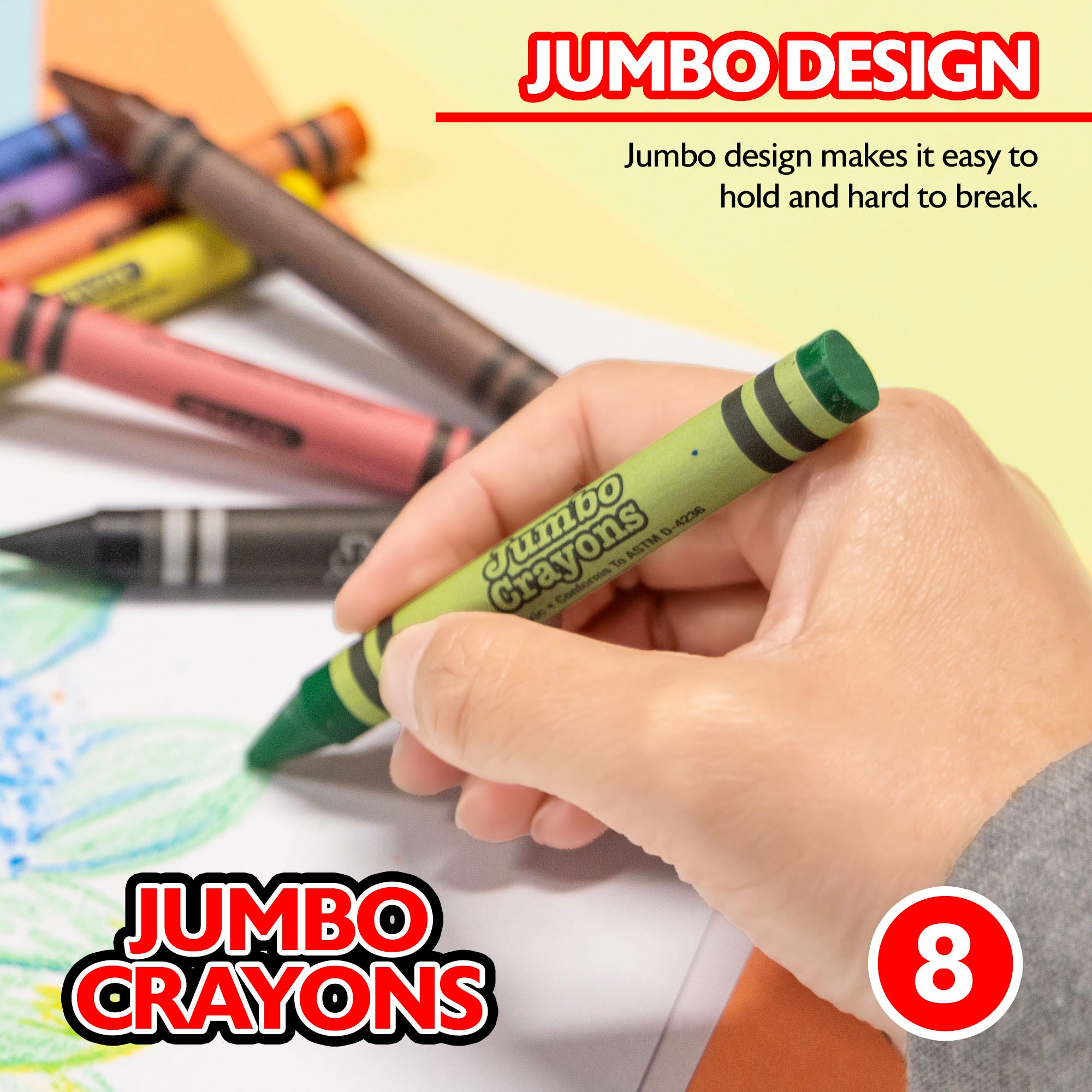 8 Color Premium Jumbo Crayons