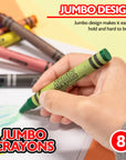 8 Color Premium Jumbo Crayons