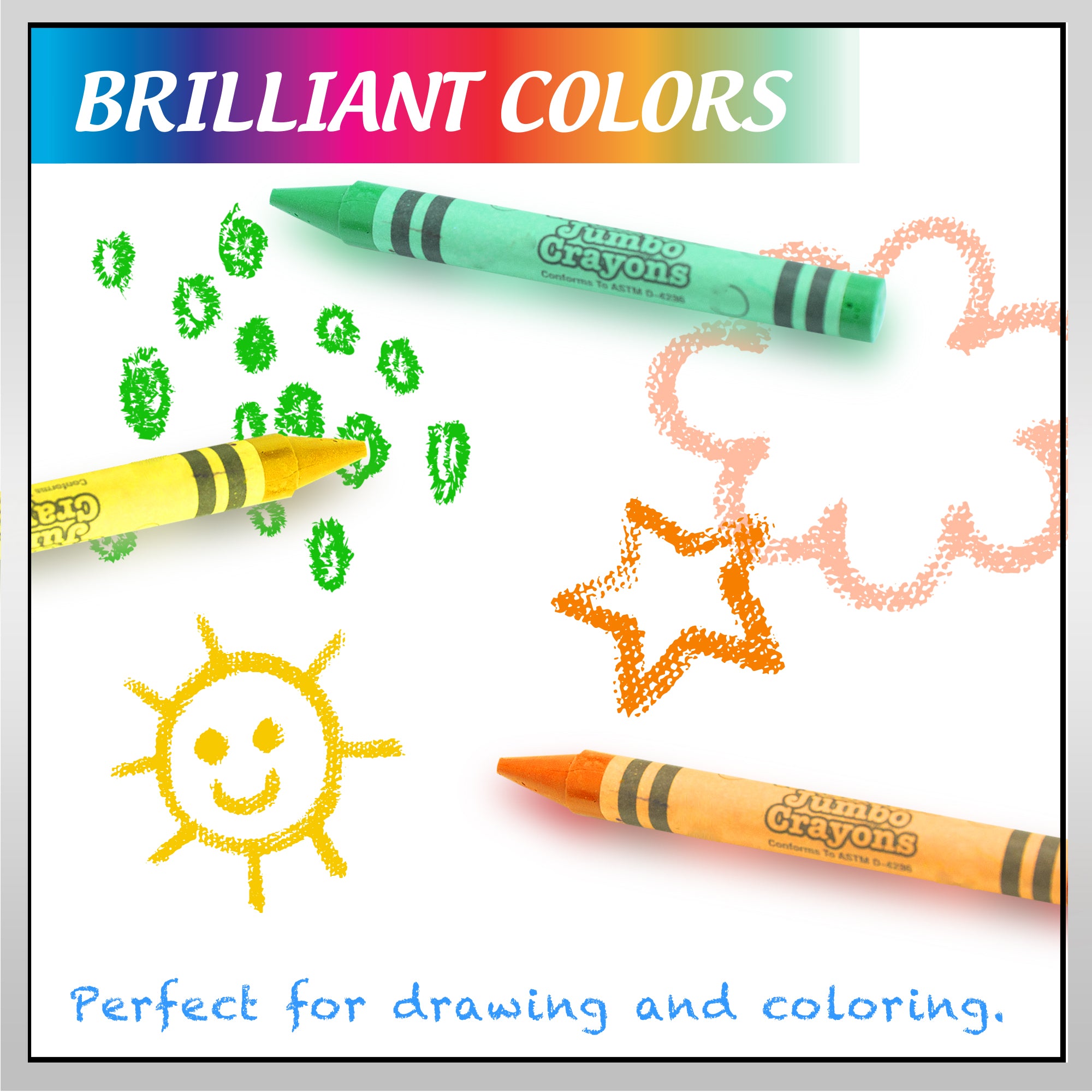 8 Color Premium Jumbo Crayons