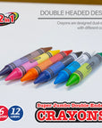 12 Color Double-Ended Premium Super Jumbo Crayons
