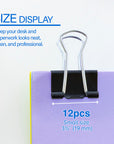 Small 3/4" (19mm) Black Binder Clip (12/Box)