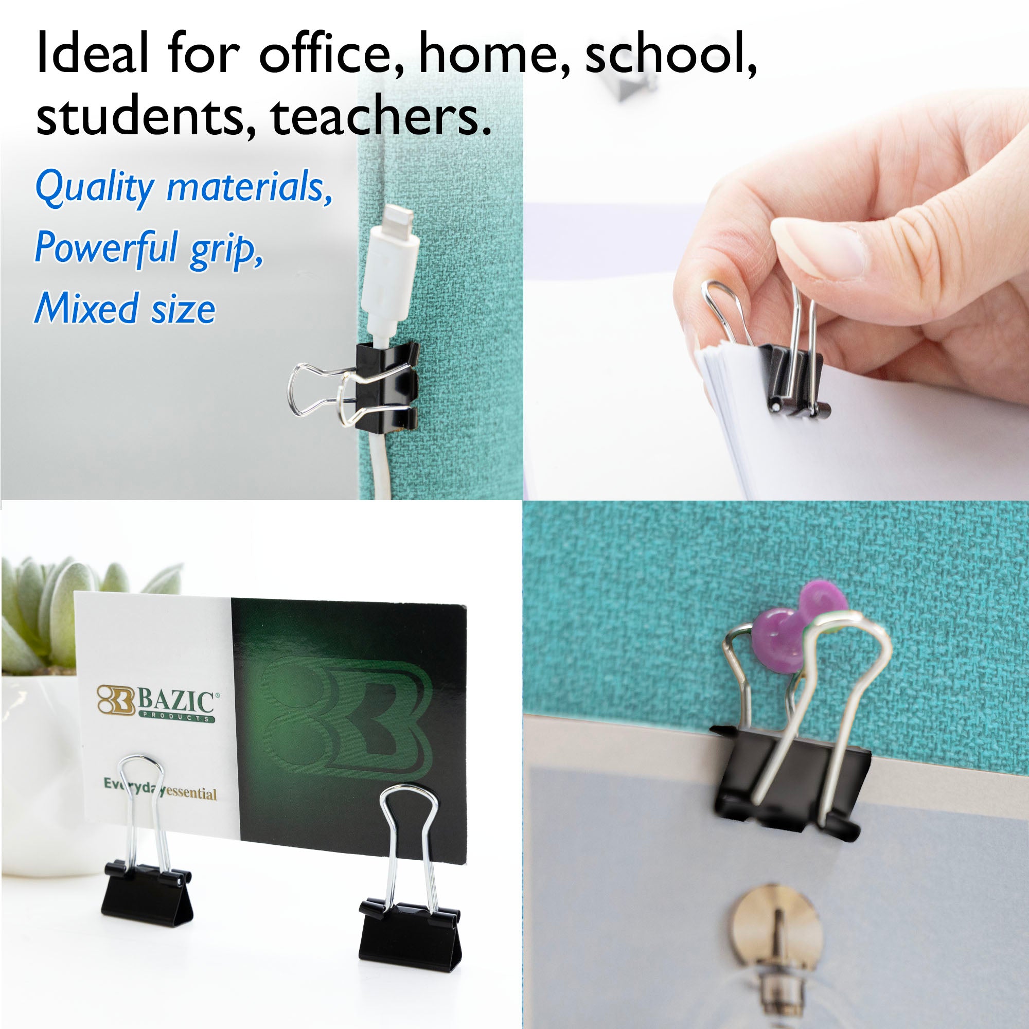 Small 3/4" (19mm) Black Binder Clip (12/Box)