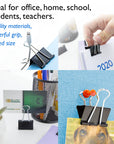 Medium 1 1/4" (32mm) Black Binder Clip (12/Box)