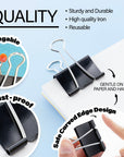 Medium 1 1/4" (32mm) Black Binder Clip (12/Box)
