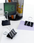 Medium 1 1/4" (32mm) Black Binder Clip (12/Box)