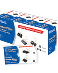 Medium 1 1/4" (32mm) Black Binder Clip (12/Box)
