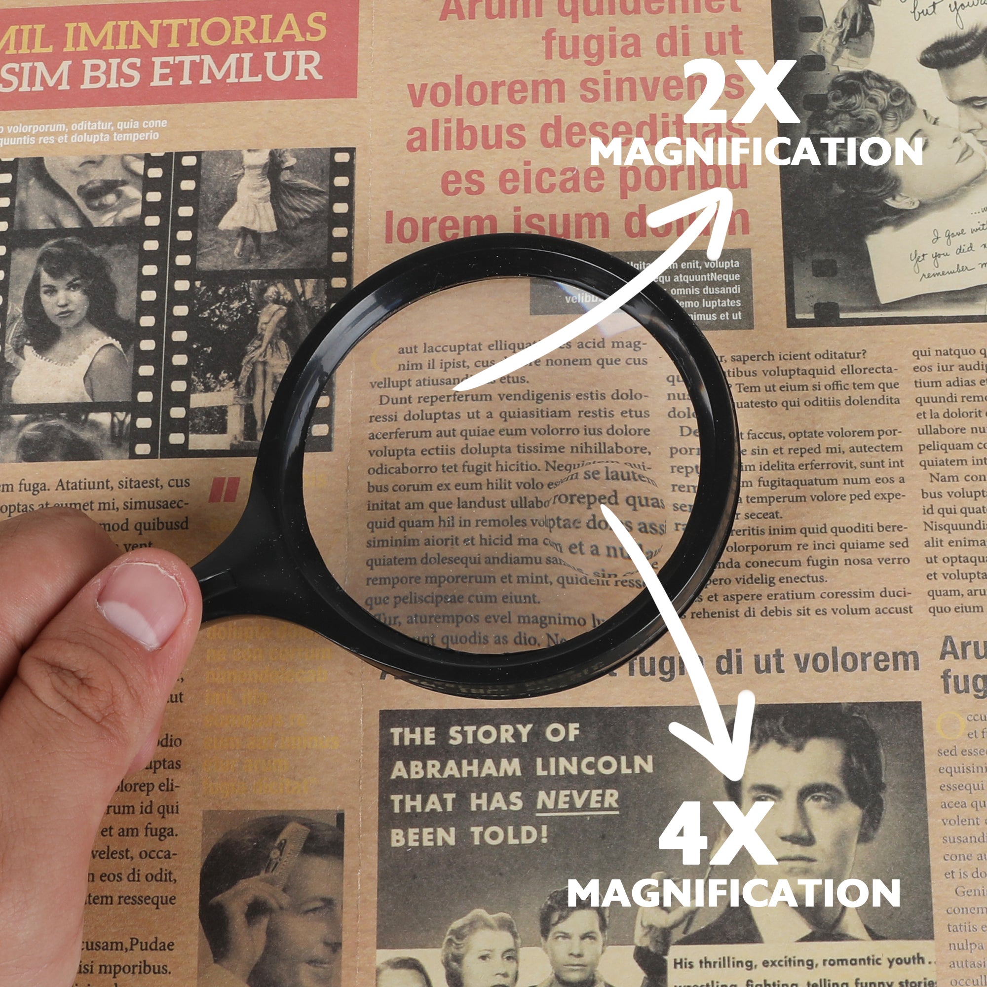 3" Round 2x Handheld Magnifier & 4x Bifocal Inset