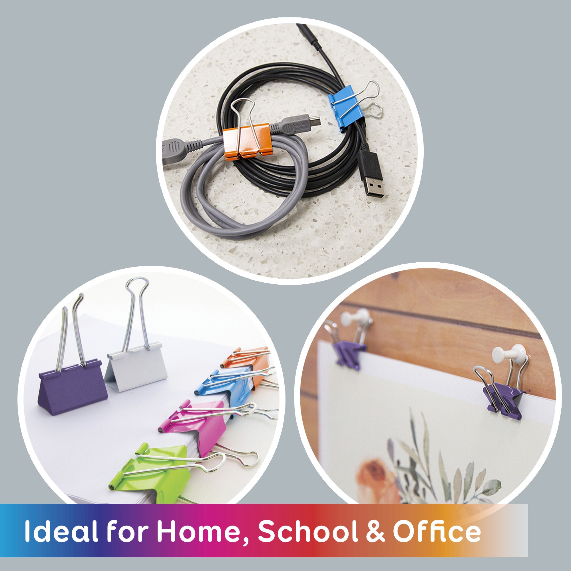 Assorted Size Color Binder Clip (12/Pack)