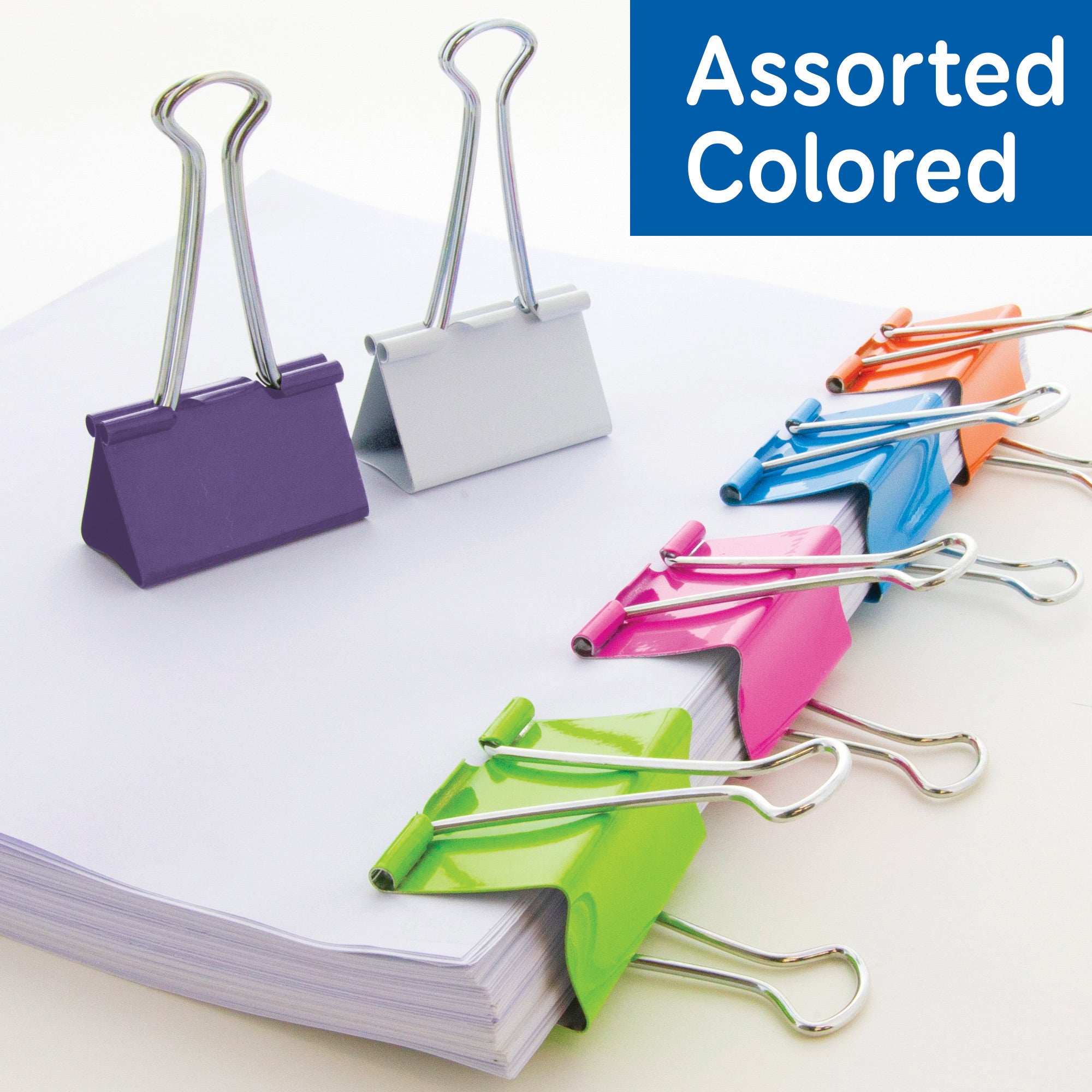Assorted Size Color Binder Clip (12/Pack)
