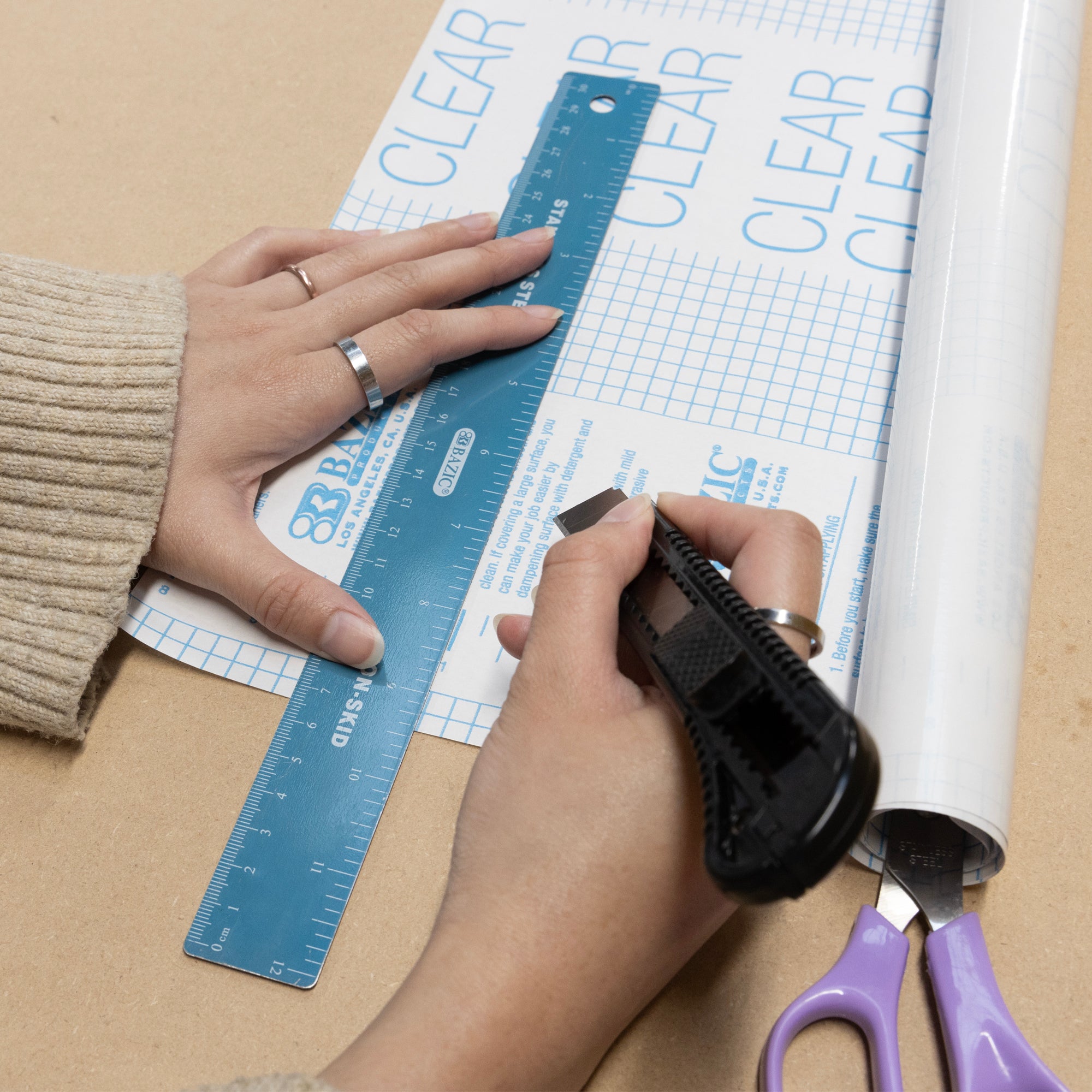 17.5" X 5' Clear Self Adhesive Book Cover