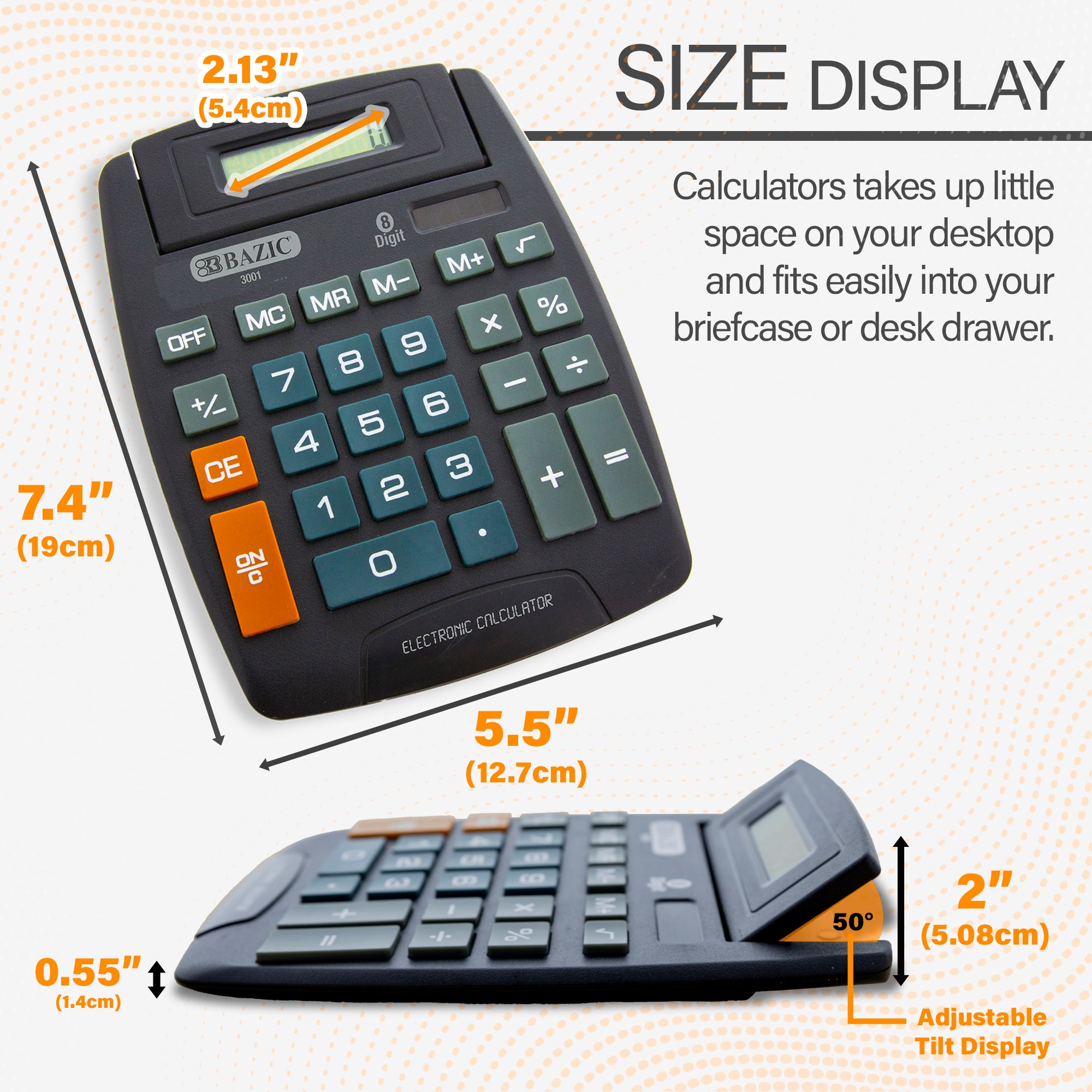 8-Digit Large Desktop Calculator w/ Adjustable Display