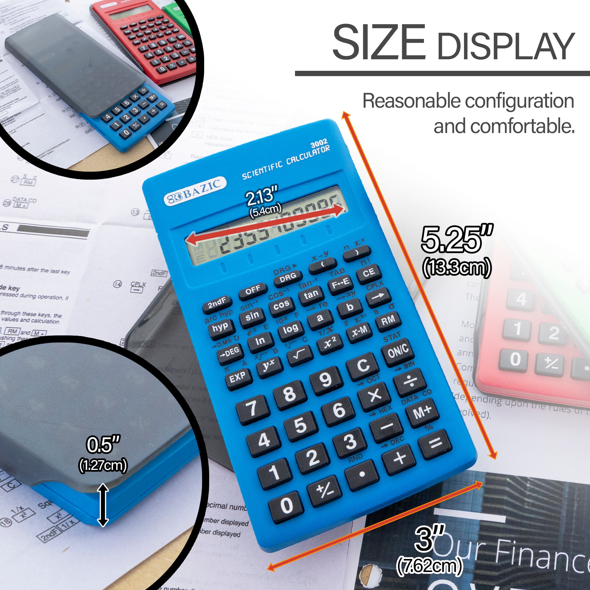 56 Function Scientific Calculator w/ Slide-On Case