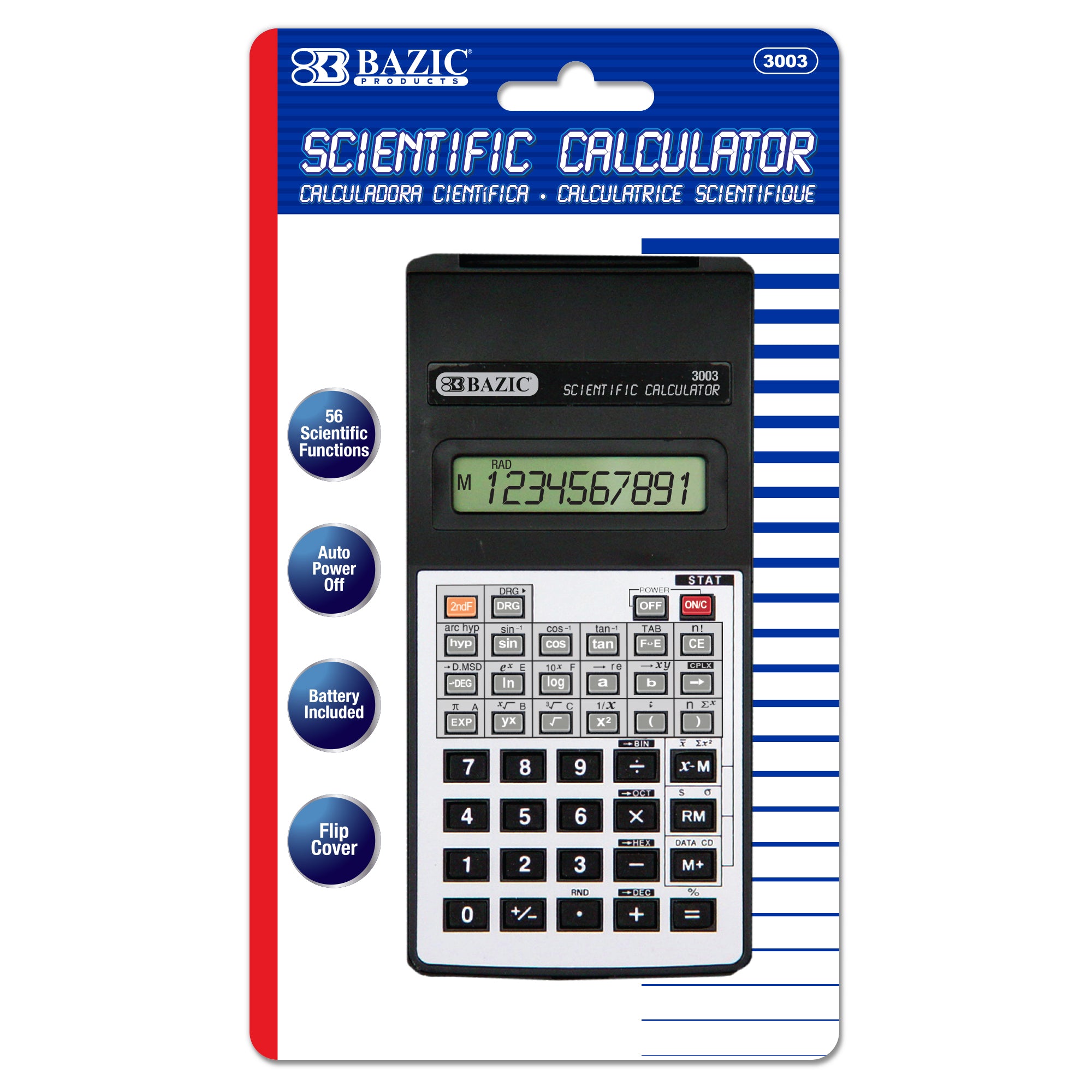56 Function Scientific Calculator w/ Flip Cover