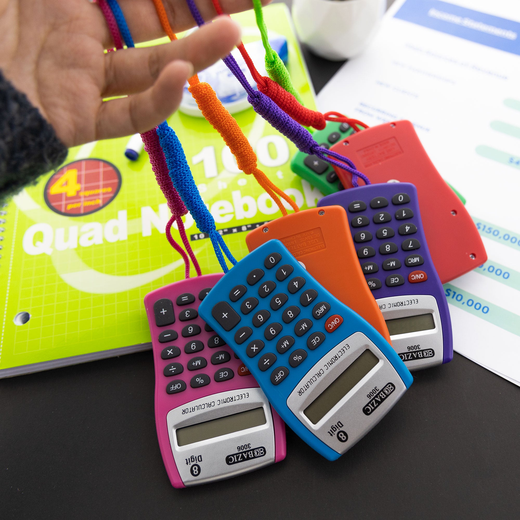 8-Digit Pocket Size Calculator w/ Neck String