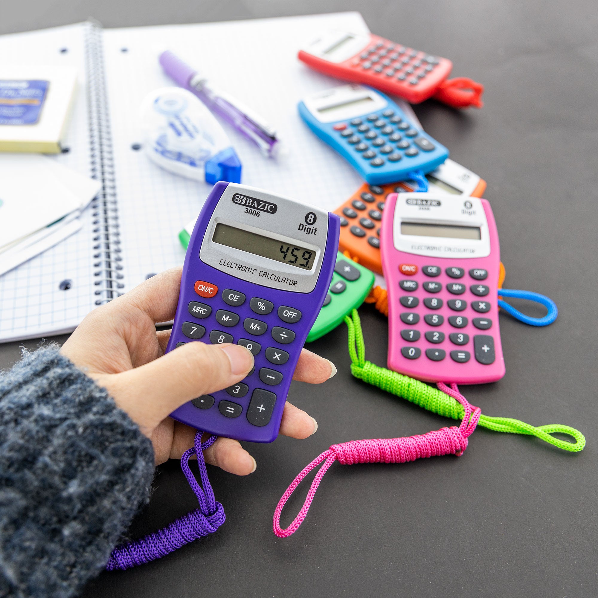 8-Digit Pocket Size Calculator w/ Neck String