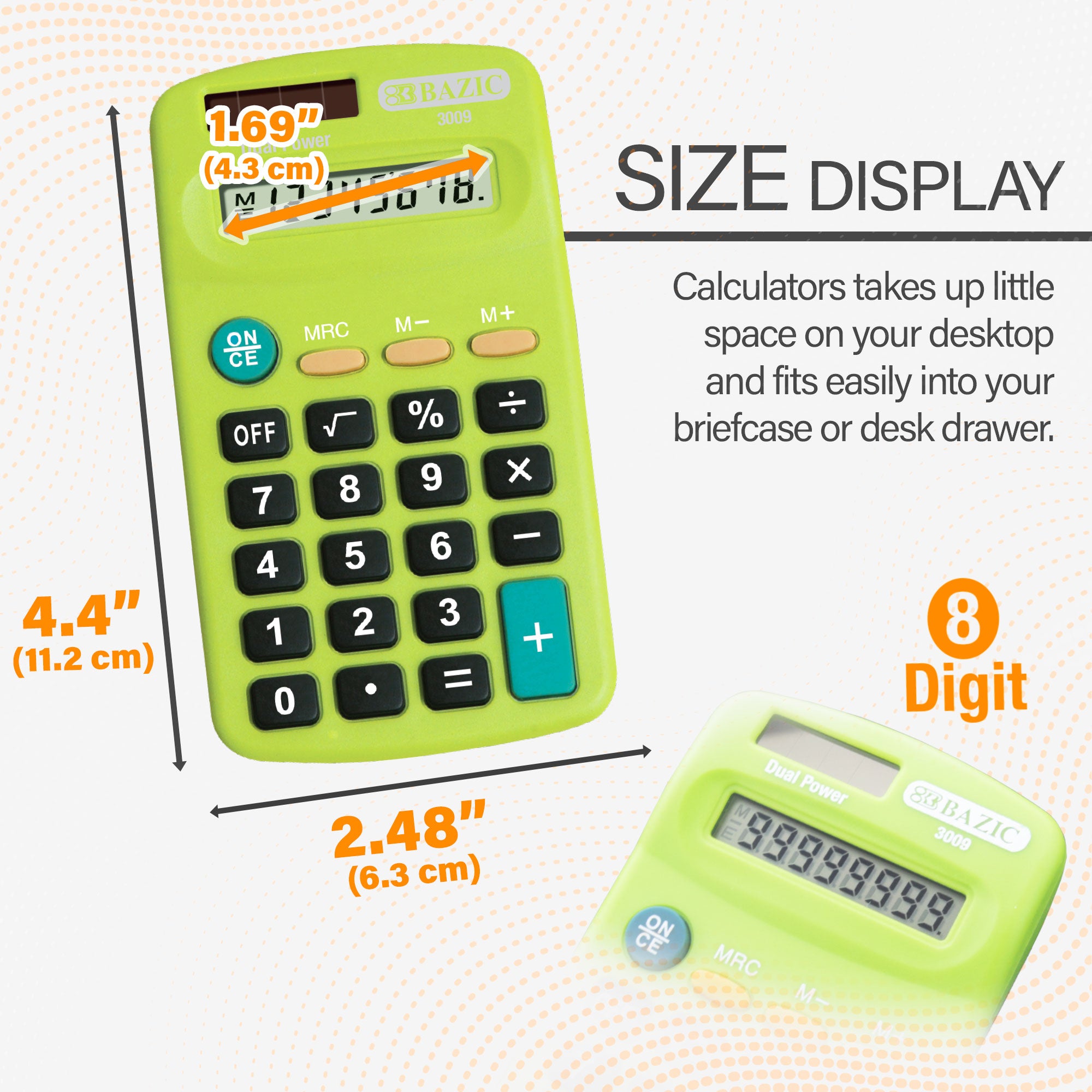 8-Digit Dual Power Pocket Size Calculator