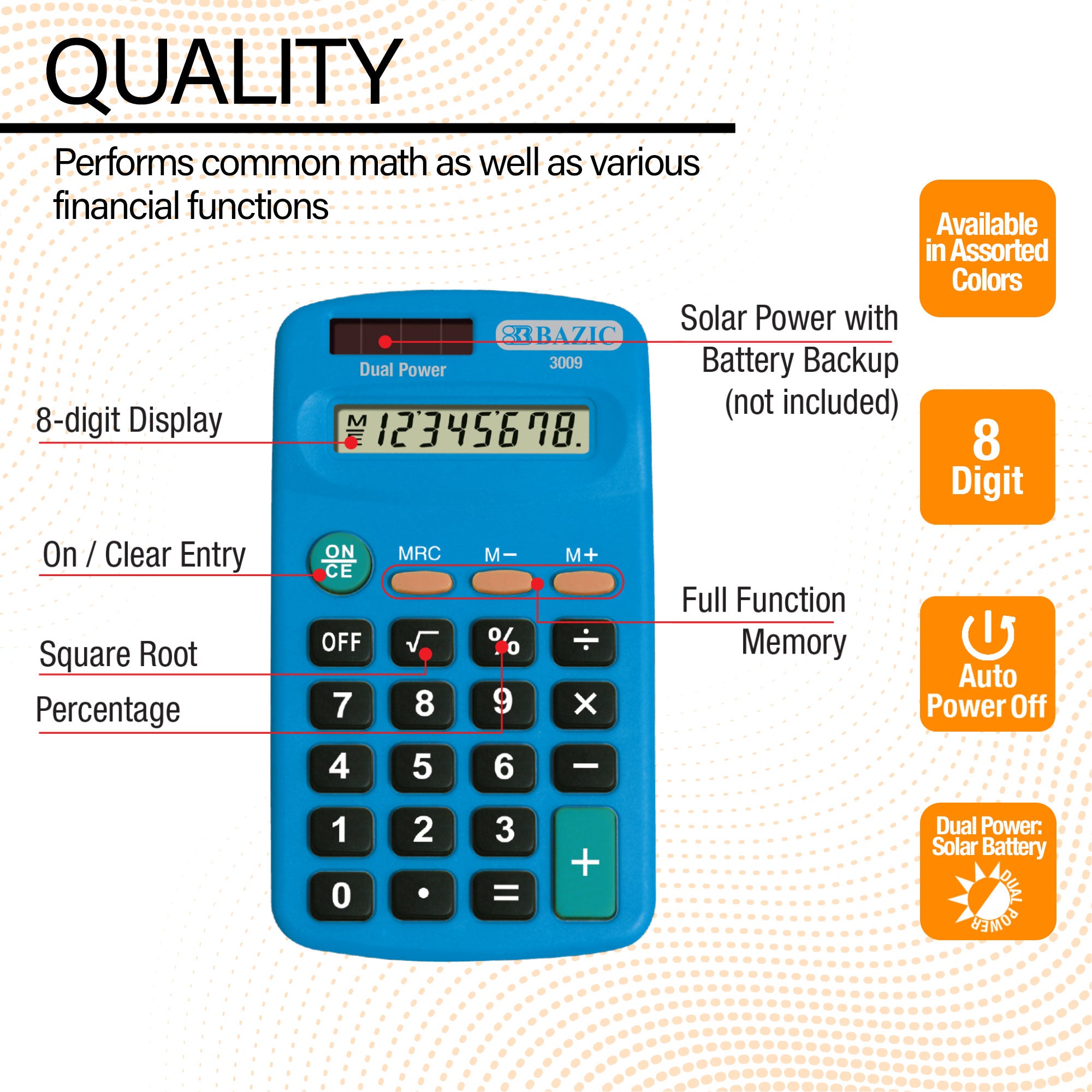 8-Digit Dual Power Pocket Size Calculator