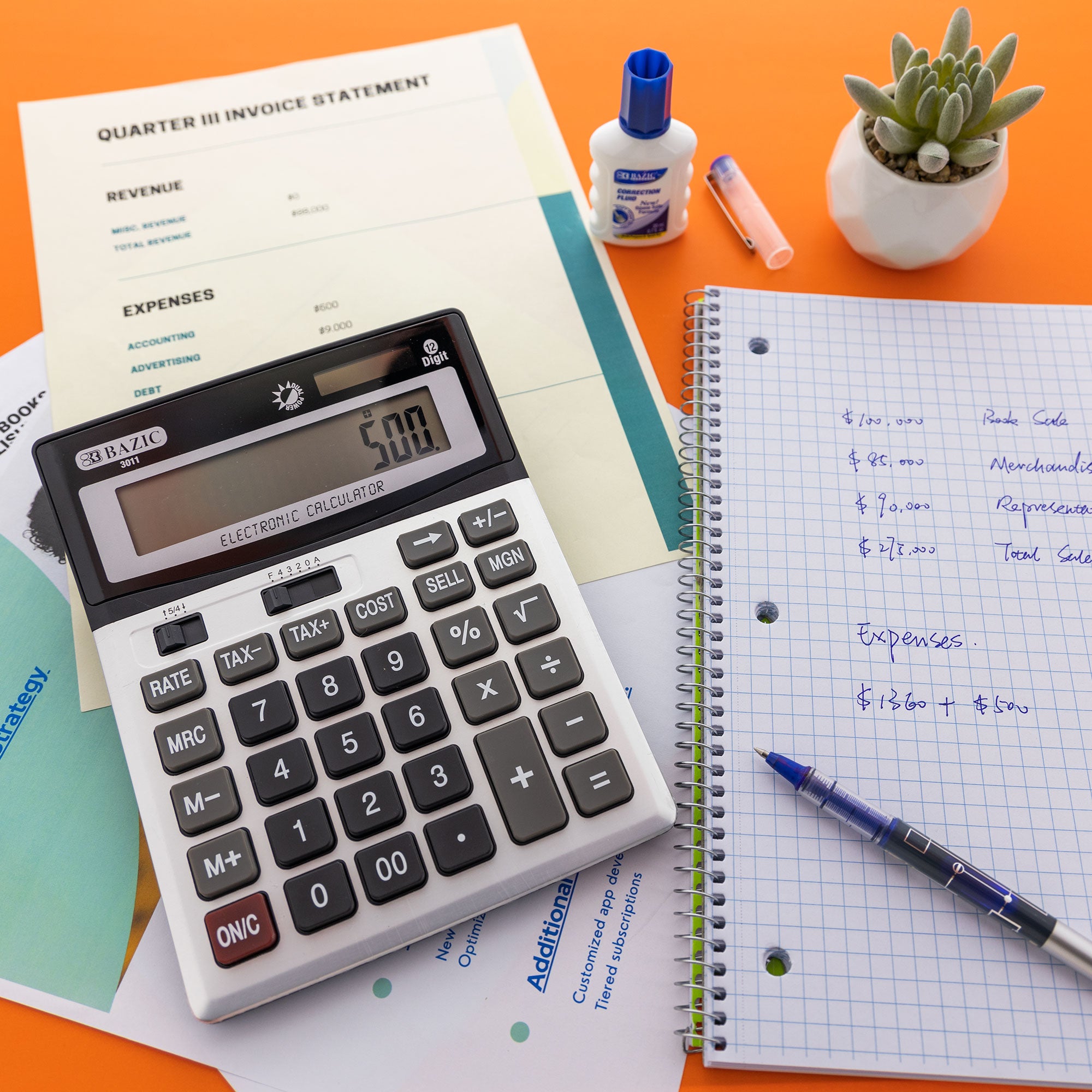 12-Digit Desktop Calculator w/ Profit Calculation & Tax Functions