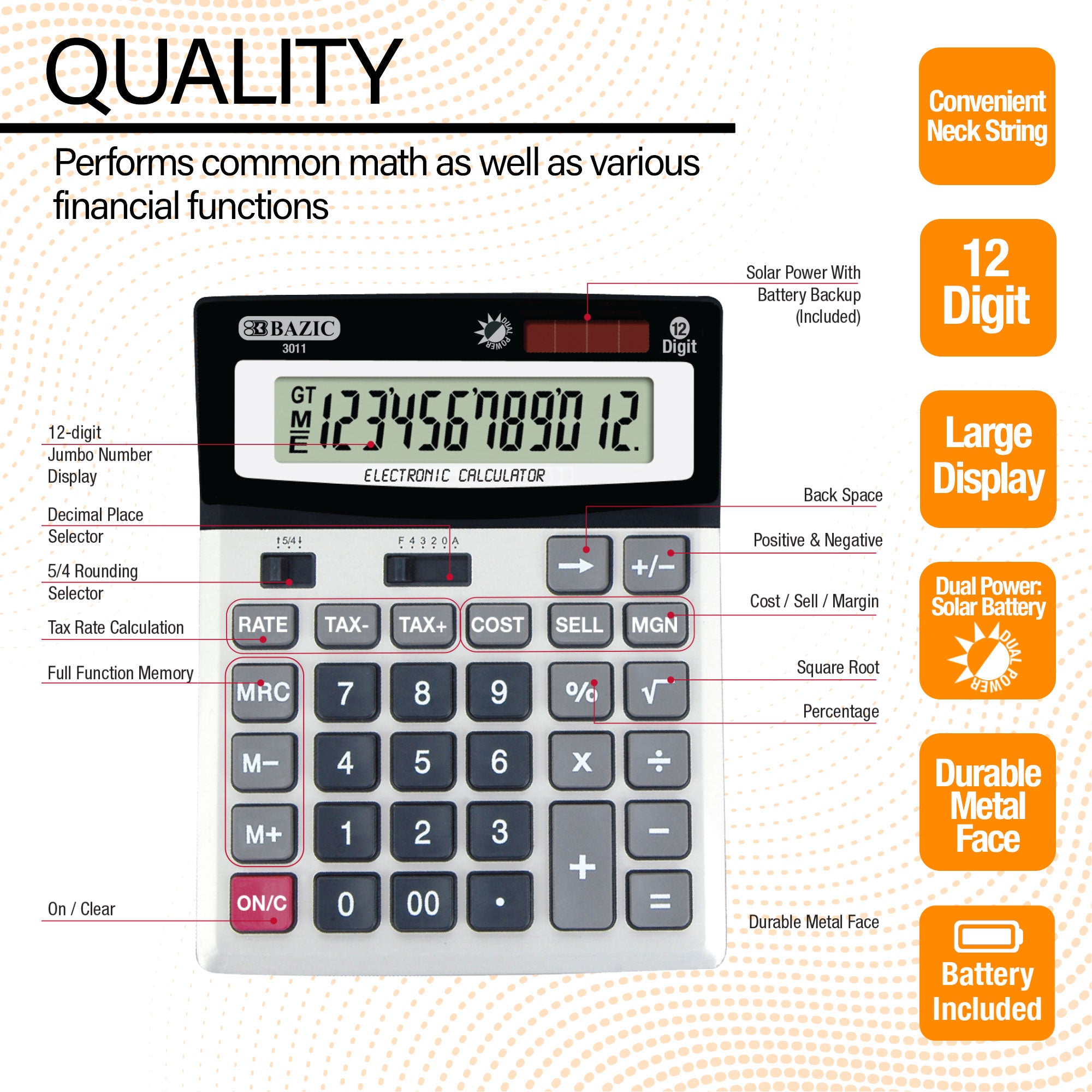 12-Digit Desktop Calculator w/ Profit Calculation & Tax Functions