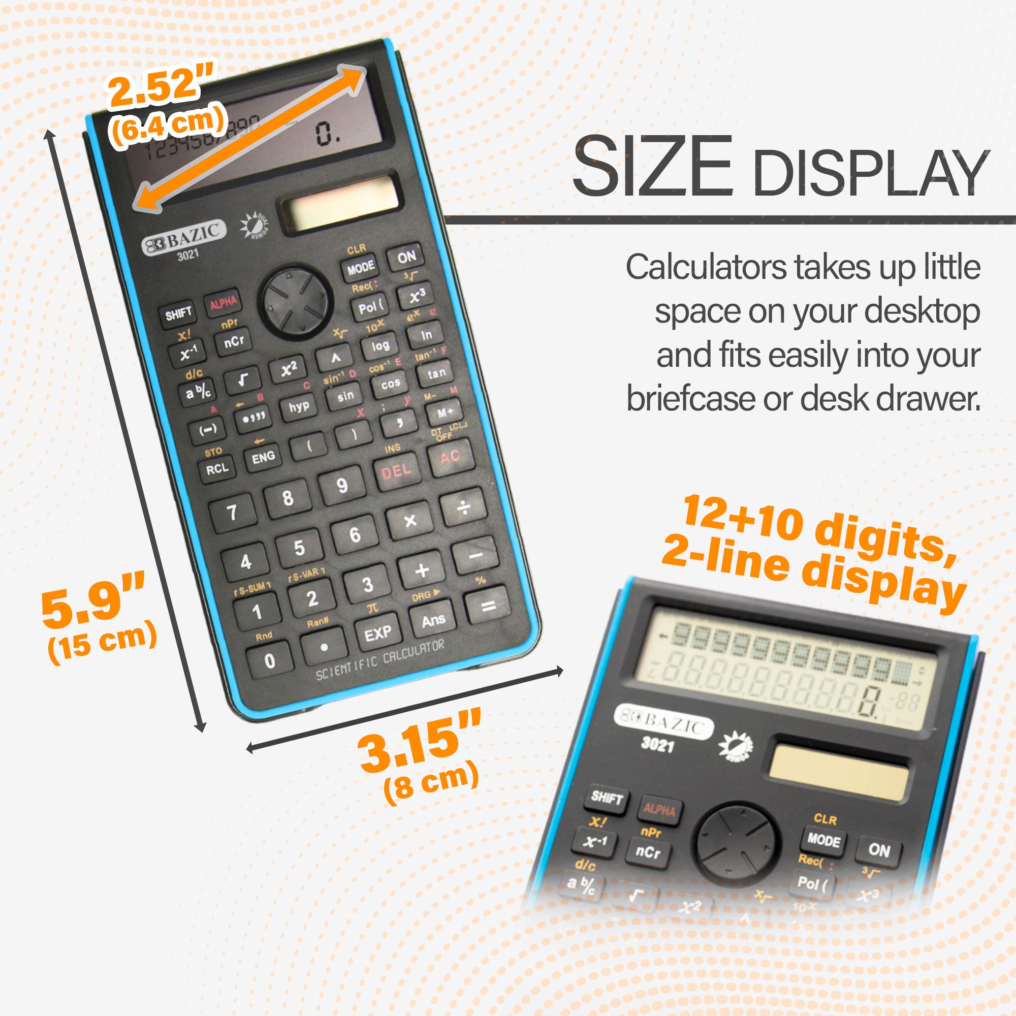240 Function Fancy color Scientific Calculator w/ Slide-On Case