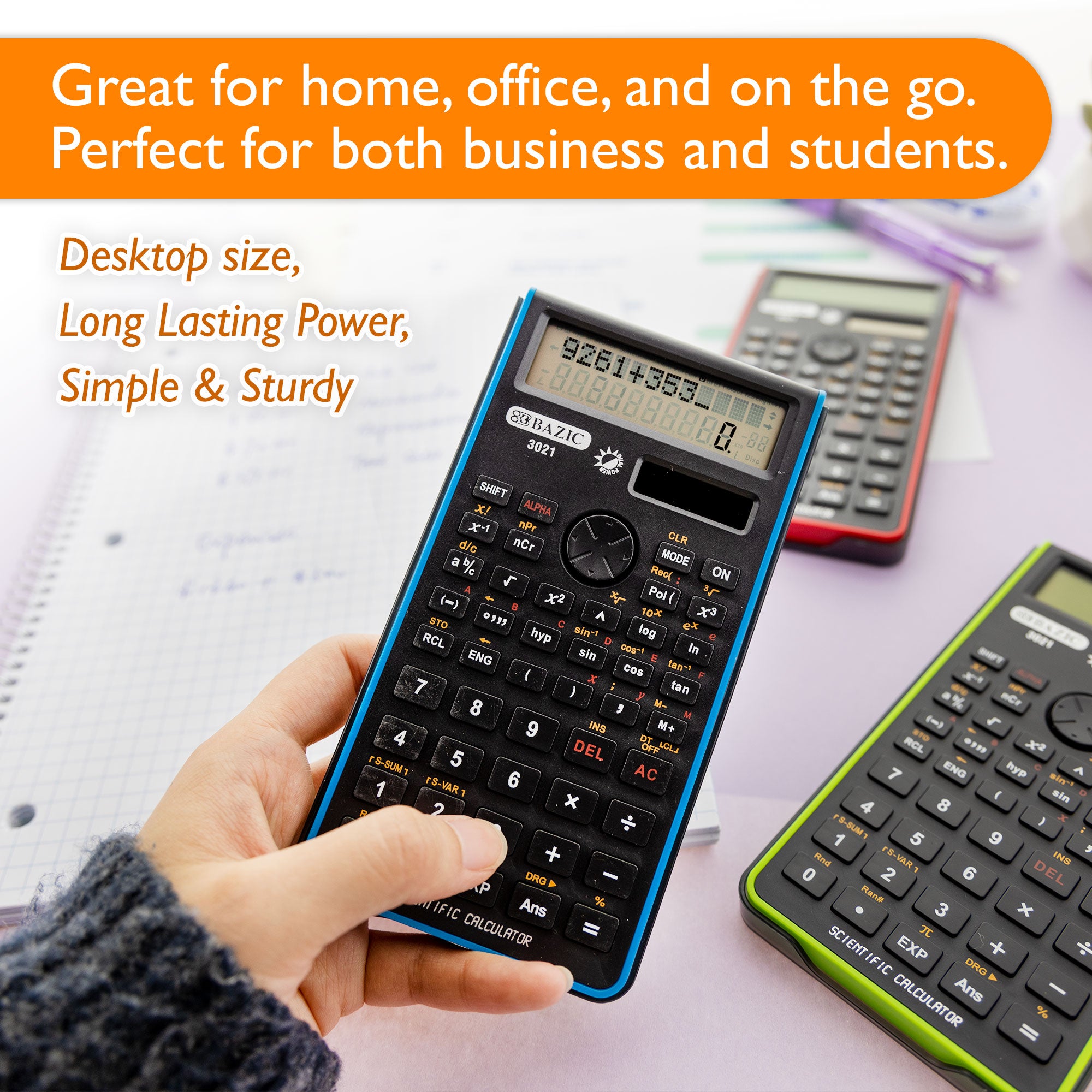 240 Function Fancy color Scientific Calculator w/ Slide-On Case