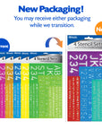 8, 10, 20, 30 mm Size Lettering Stencil Sets (4/Pack)