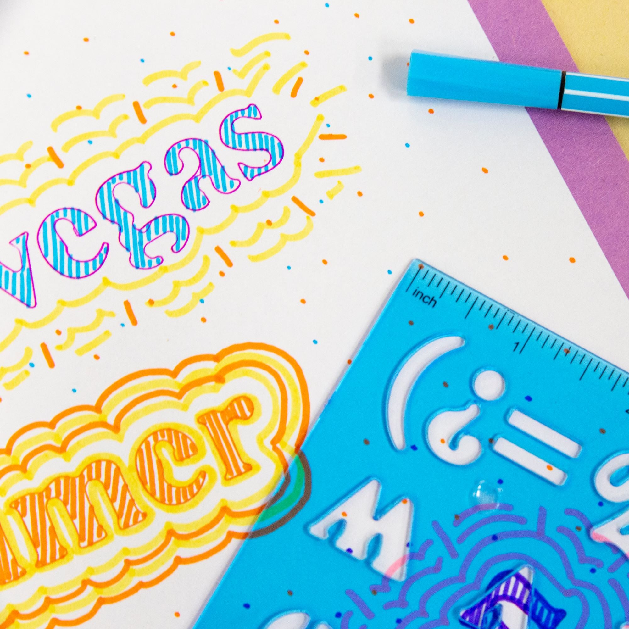 20mm Size Lettering Stencil Ruler Sets (2/Pack)