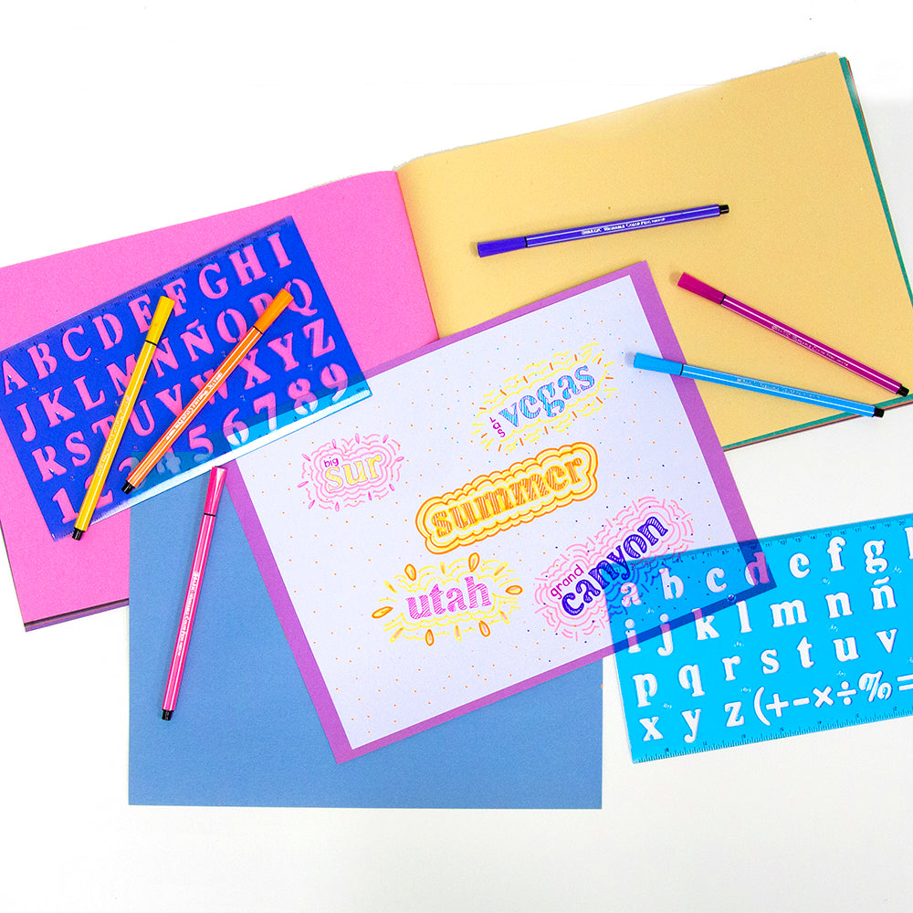 20mm Size Lettering Stencil Ruler Sets (2/Pack)