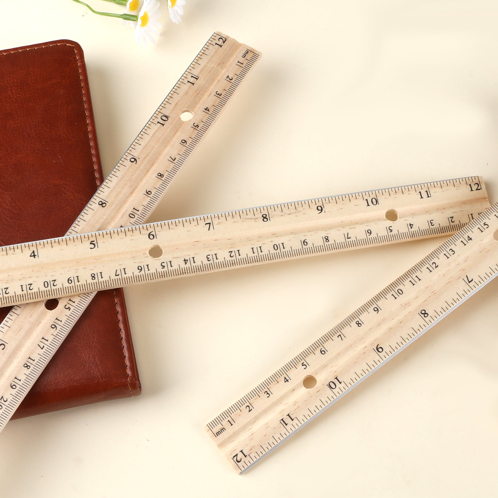 12" (30cm) Wooden Ruler (3/Pack)