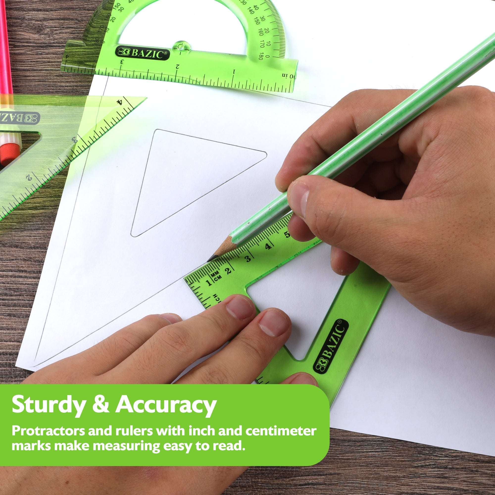 5-Piece Geometry Ruler Combination Sets