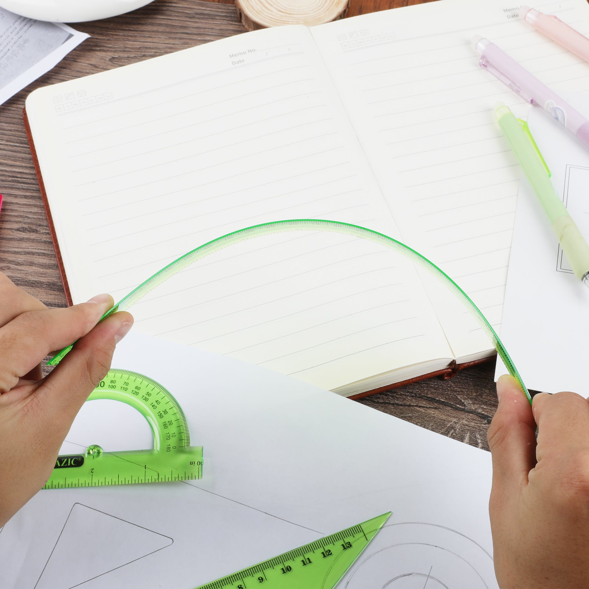 5-Piece Geometry Ruler Combination Sets