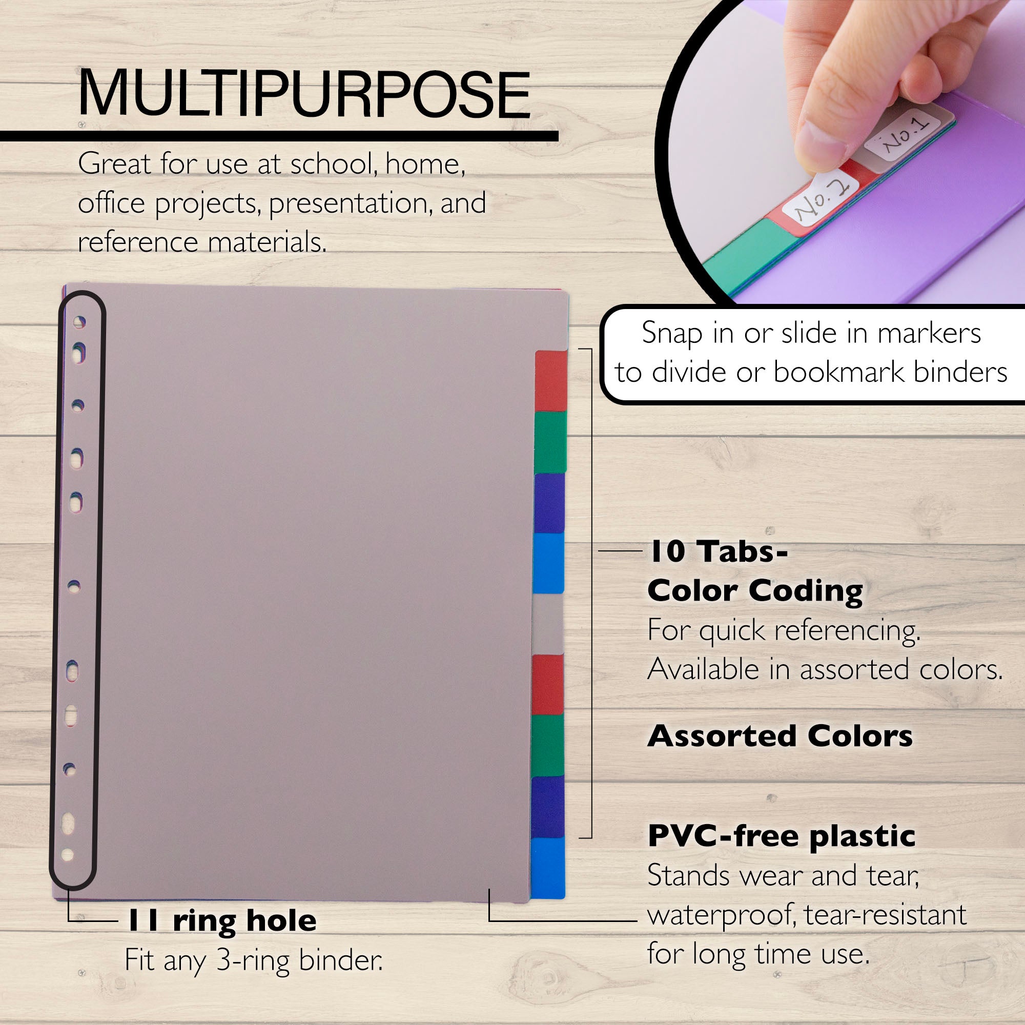 Dividers w/ 10-Color Tabs