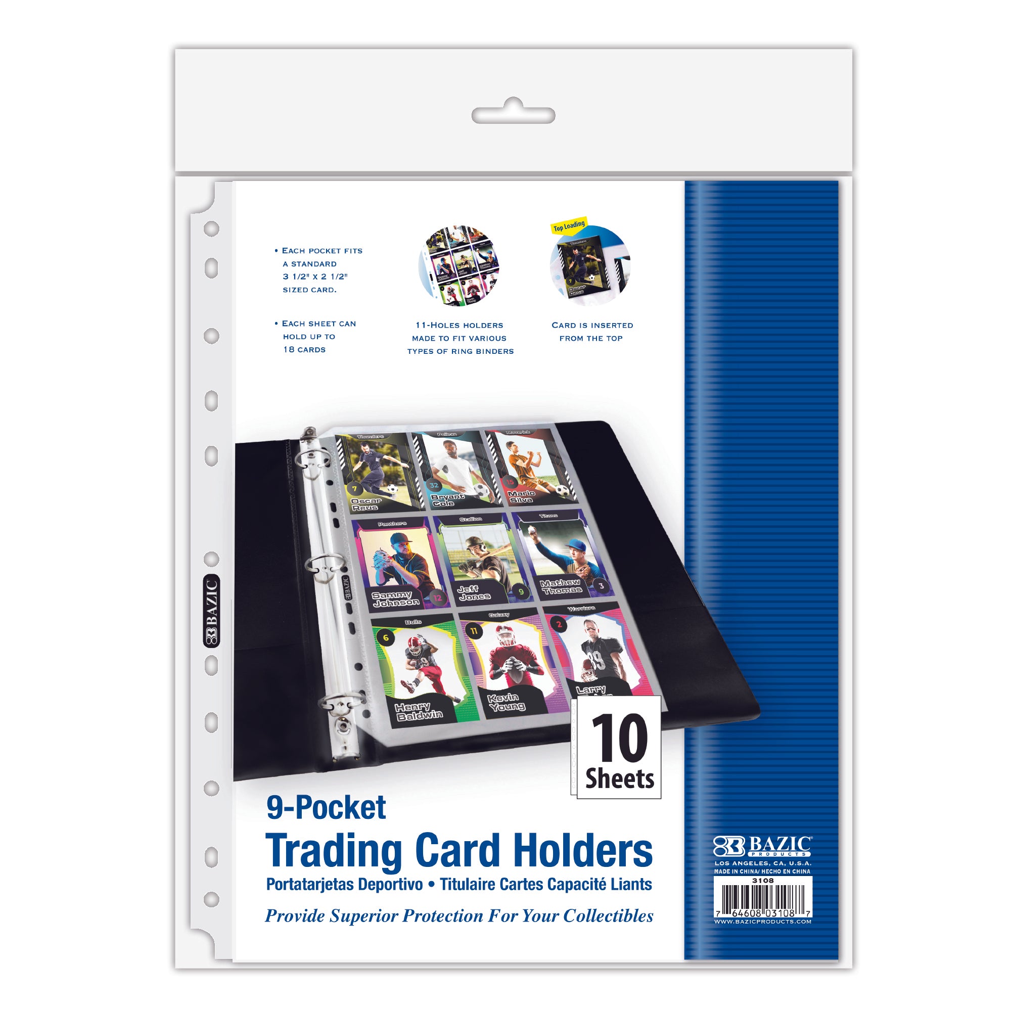 Top Loading 9-Pockets Trading Card Holders (10/Pack)