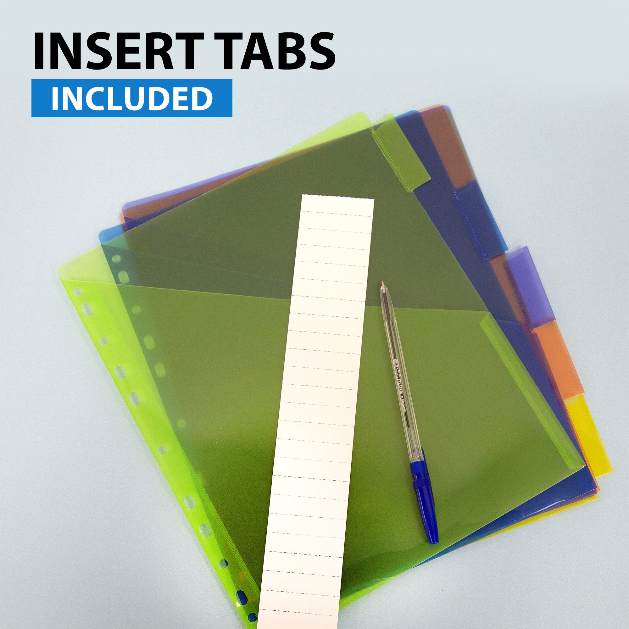 Pockets Dividers w/ 5-Insertable Color Tabs