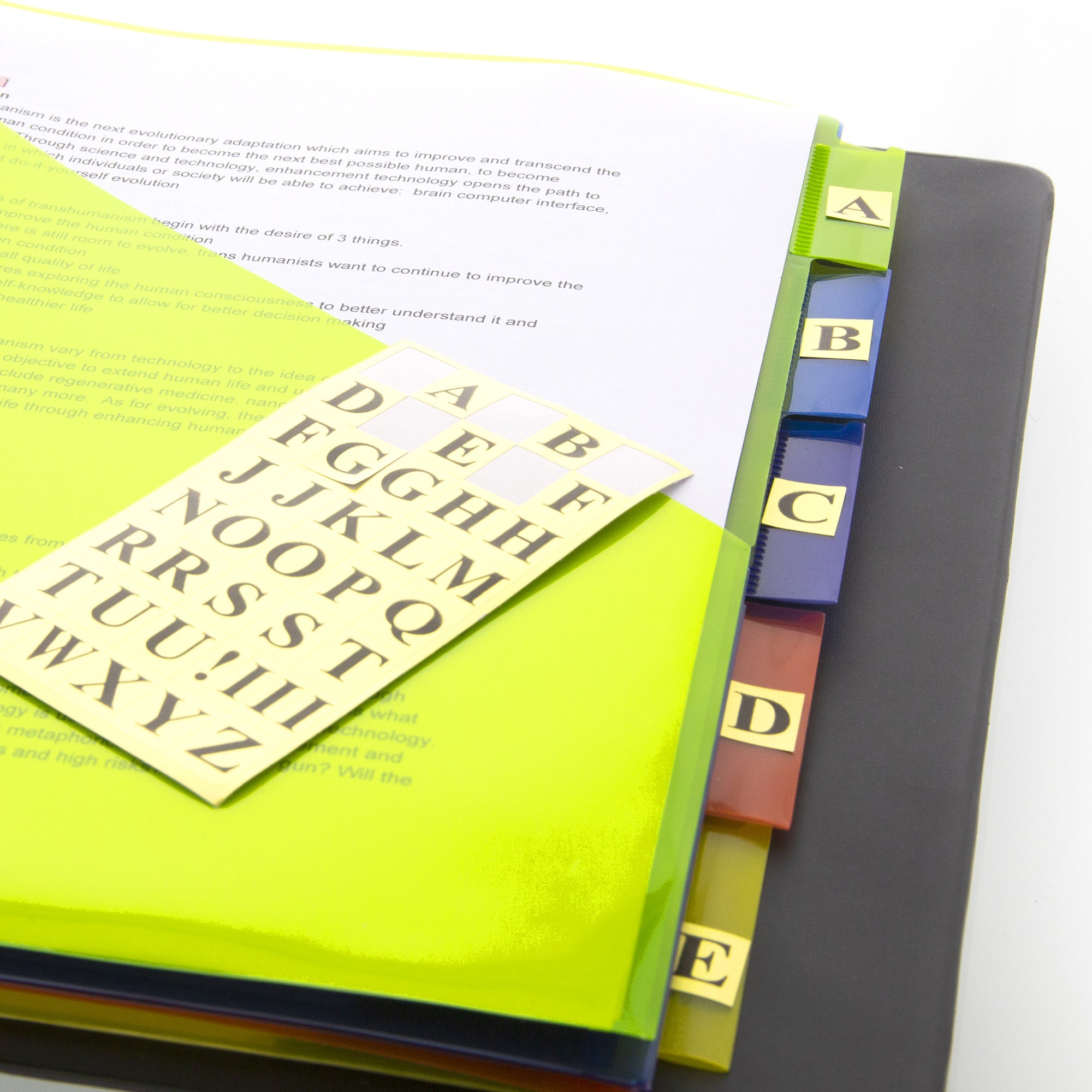 Pockets Dividers w/ 5-Insertable Color Tabs