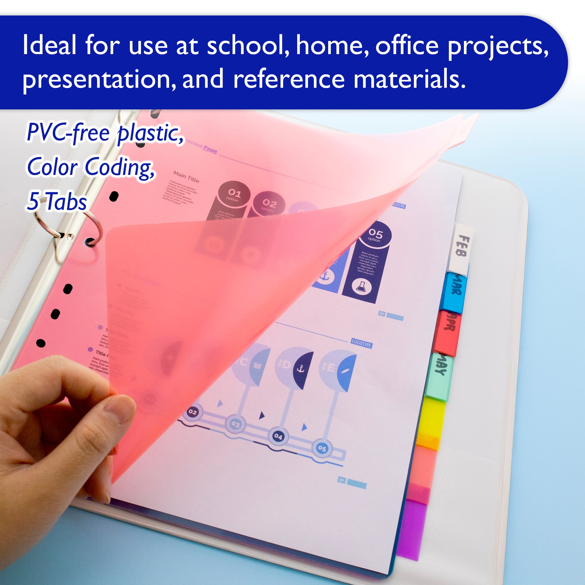 Dividers w/ 8-Insertable Color Tabs