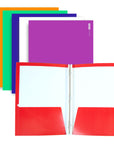 Glossy Laminated 2-Pocket Portfolios w/ 3-Prong Fastener