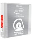 2" White Slant-D Ring View Binder w/ 2-Pockets