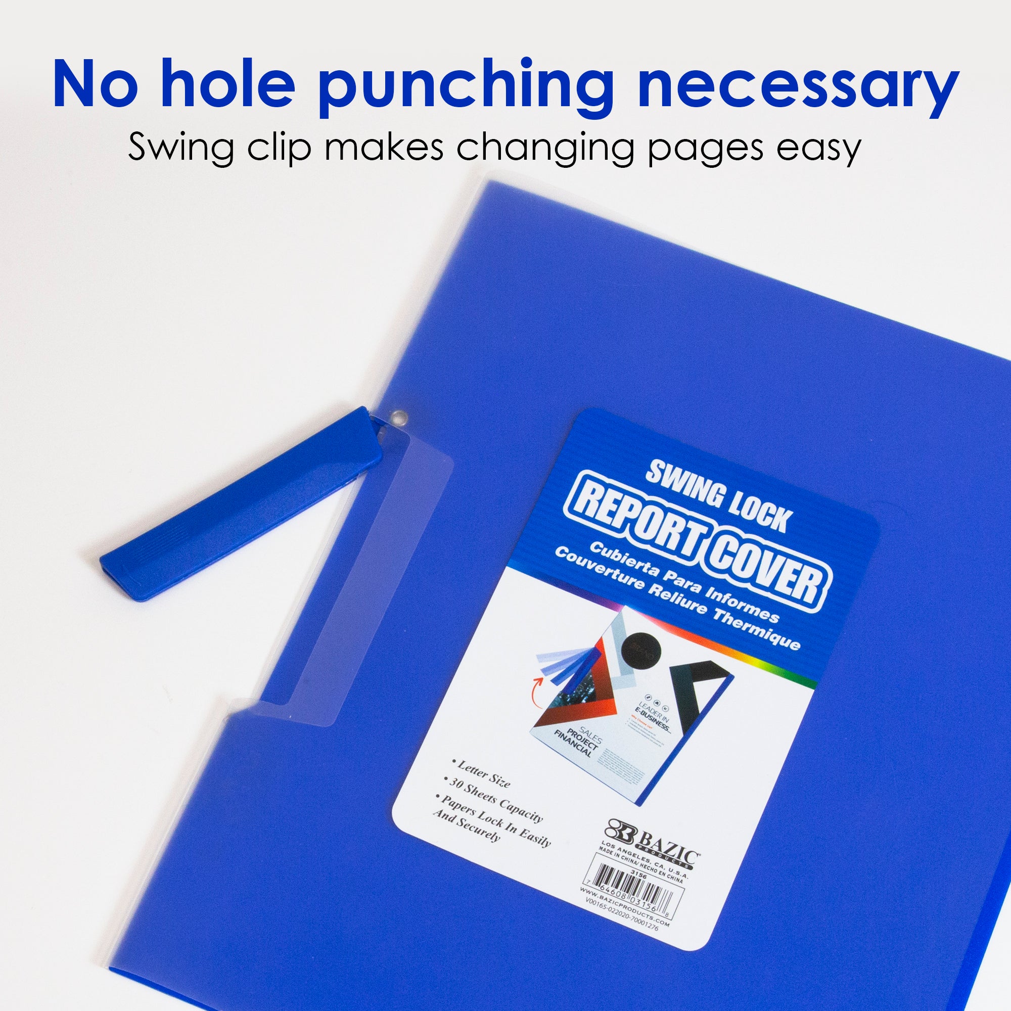 Swing-lock Report Cover w/Clear Front